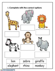 the complete worksheet for children to learn how to write and draw their own animals