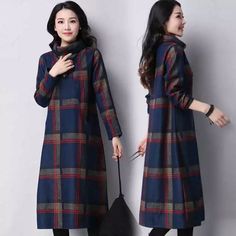 Product Information: Name of fabric: WoolenStyle: RetroDesign: PrintingProcess: printing/dyeingStyle: BasicCombination form: single pieceSize Information : Size： M L XL XXLUnit: cm Size Shoulder Bust Length Sleeve M 38 98 115 57 L 39 102 116 58 XL 40 106 117 59 2XL 41 110 118 60 Note：1. Asian Sizes Are 1 To 2 Sizes Smaller Than European And American People. Choose The Larger Size If Your Size Between Two Sizes. Please Allow 2-3Cm Differences Due To Manual Measurement. 2. Please Check The Size Ch Woolen Dress, Woolen Dresses, European Women, Vestidos Vintage, Winter Blues, Feminine Dress, Women Long Dresses, Dress Size Chart, Knee Length Skirt