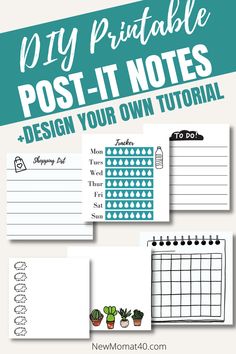 the free printable post it notes with cactuses and succulents on them