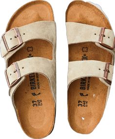 Birkenstock Women's Arizona Soft Footbed Sandal Classic Beige Sandals With Buckle Closure, Birkenstock Women, Free Jeans, Footbed Sandals, Birkenstock, Women's Jeans, American Eagle Outfitters, Arizona, American Eagle