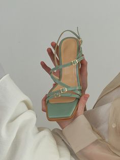 Editor's NotesOI PAINTED's shoes are timeless and classic.- Light-weighted- Eye-catching multiple buckle detail- Square toe design- Feminine and minimal styleMeasurements(in.)- Size: KR 225MM (US 5.5) ~ KR 250MM (US 8)- Heel Height: 1.97in.*Fits true to size.Composition & Care- Cow leather- Lining: Synthetic Leather- Outsole: Rubber- Avoid direct heat and moisture- Professional cleaning is recommendedDesigner- by OI PAINTED Women Shoes Photoshoot, Shoes Photoshoot, Heel Sandals Outfit, Shoes Fashion Photography, Trending Heels, Fashion Nova Shoes, Green Sandals, Shoes Photography, Naturalizer Shoes