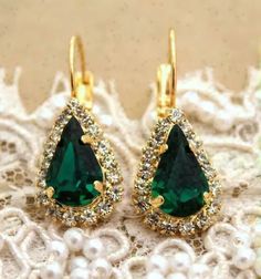 Pear Cut Diamond Earrings, Dark Green Earrings, Emerald Drop Earrings, Emerald Diamond Earrings, Emerald Earrings Drop, Feminine Earrings, Bridesmaids Jewelry, Verde Smeraldo, Earrings Emerald