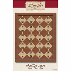 the primitive stars quilt pattern is shown in brown and white, with an ornate design