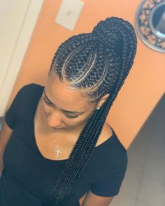 Ghana Braid Styles, Long Box Braids, Cute Braided Hairstyles, Afrikaanse Mode, Braided Cornrow Hairstyles, Braids Hairstyles Pictures