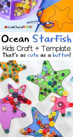 the ocean starfish craft kit has buttons on it