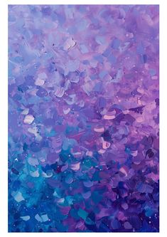 an abstract painting with blue and purple colors