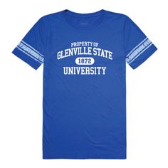 Glenville State College Pioneers Womens Property Football T-Shirt Tee Seton Hall University, Middle Tennessee State University, Creighton University, Depaul University, University Of New Hampshire, San Jose State University, Southern Methodist University, Tennessee State University, College Shirts