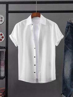 Kids Activewear, Men Shirts, Dinner Outfits, Tee Shirt Homme, Stretch Shorts, Mens Activewear, Plus Size Shirts, Button Shirt, Button Up Shirt