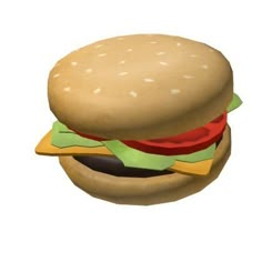 a hamburger with cheese, lettuce and tomato on it