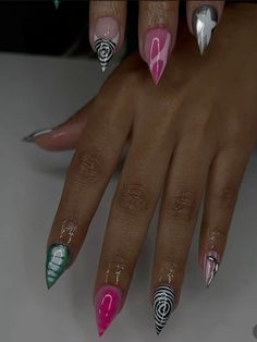 Super Cute Nails, Round Nails, Colored Acrylic Nails, Dope Nail Designs, Short Square Acrylic Nails, Acrylic Nails Coffin Short, Unique Acrylic Nails