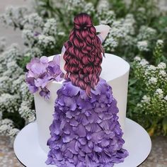 Fairy Themed Cake, Latest Cake Designs, Latest Cake Design, Best Birthday Cake Designs, Cake Designs For Girl, Cake For Boyfriend, Purple Fairy, Girly Cakes, Elegant Birthday Cakes