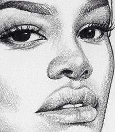 a pencil drawing of a woman's face with the caption that reads,