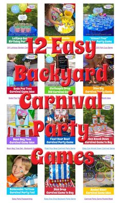 an advertisement for the backyard carnival party games