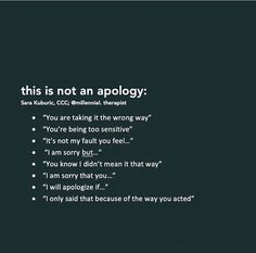 a black and white photo with the words, this is not an apology