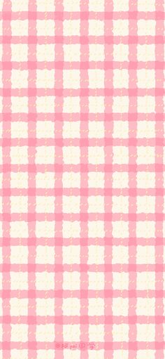 a pink and white checkered pattern with small dots on the bottom half of it