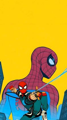 spider - man and the amazing spider - man in an animated scene with skyscrapers