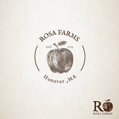 the logo for rosa farms shows an apple