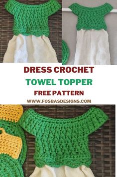 the crochet topper is made with two different colors