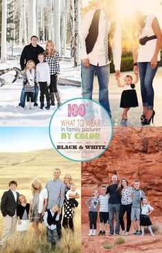 a collage of family photos with the words what to wear in their pictures and an image of them