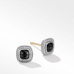 Sterling silver • Black onyx, 0.84 total carat weight • Stone, 5mm • Pavé diamonds, 0.17 total carat weight • Earrings, 9.1mm • This item can be engraved Designers Jewelry Collection, Lovely Jewellery, High Jewelry, David Yurman, Pure Silver, Pave Diamonds, Black Onyx, Jewelry Shop, Onyx