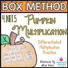 These fall activities are fun math practice that will help your students master the box method multiplication strategy for multi-digit numbers. This also looks amazing as a hallway display for your upper elementary math classroom. Math worksheets and graphic organizers provide additional support and practice opportunities.1-digit x 2-digit factors1-digit x 3-digit factors1-digit x 4-digit factors2-digit x 2-digit factorsIn this resource, you get 40 pages of pumpkin themed practice pages. These p Fall Math Bulletin Boards, Box Method Multiplication, Pumpkin Math Activities, October Math, Fall Math Activities, Halloween Math Activities, Teaching Math Strategies, Elementary Math Classroom, Differentiation Math