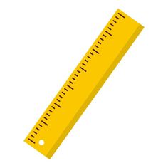 a yellow ruler on a white background is shown in the image, it appears to be an illustration