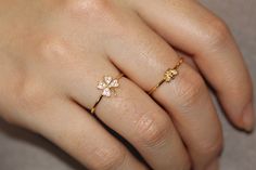 Excited to share this item from my #etsy shop: Diamond a four leaf clover / four-leaf clover, 14k Gold Yellow Ring, gold clover ring, lucky ring gold, good luck ring women, ring for baby #white #unisexadults #gold #minimalist #giftforgirlfriend #girlfriendbirthday #birthdaygiftwomen Gold Hand Rings For Women, Gold Ring For Girls Unique, Four Leaf Clover Ring, Gold Ring Design For Women Indian Simple, Women Rings Gold Indian, Kids Rings Gold, Gold Rings Simple Unique Indian, Baby Rings Gold, Stylish Gold Rings For Women