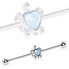 316L Stainless Steel Heart Synthetic Opal Turtle Industrial Barbell Diy Christmas Gifts Food, Piercing Industrial, Industrial Earrings, Industrial Piercing Jewelry, Eyebrow Jewelry, Nose Ring Jewelry, Mens Sterling Silver Necklace, Barbell Earrings, Stone Bar