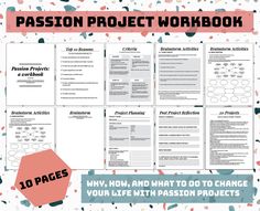 the passion project workbook is shown with text