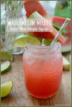 watermelon mojito with mint simple syrup