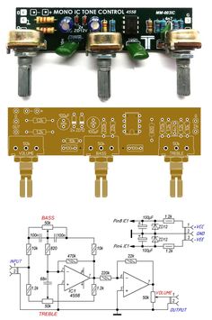 three different types of electronic components are shown in this diagram, with the following instructions