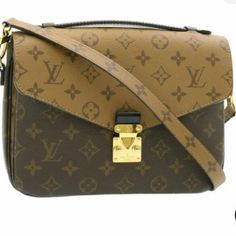 Louis Vuitton Brown Monogram Print Bag For Daily Use, Brown Leather Shoulder Bag With Monogram Print, Designer Tan Bags With Monogram Print, Brown Monogram Print Shoulder Bag For Daily Use, Brown Monogram Print Shoulder Bag, Brown Monogram Print Business Bags, Tan Leather Bag With Monogram Print, Brown Monogram Canvas Shoulder Bag With Monogram Print, Brown Monogram Canvas Shoulder Bag