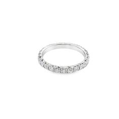 a white gold wedding band with diamonds