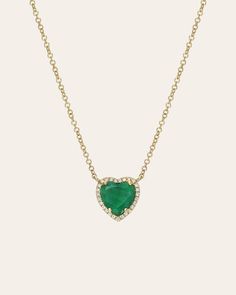 Diamond Emerald Heart Necklace Monogram Necklace Gold, Custom Jewelry Box, Necklace Top, Heart Necklace Diamond, Gold Monogram, Tiny Diamond, Monogram Necklace, Diamond Carat, Flower Earrings Studs