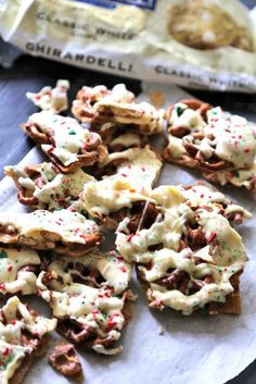 crackers with white chocolate and sprinkles on top