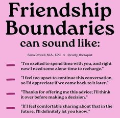 Codependency In Friendships, How To Set Boundaries With Friends, Boundaries In Friendships, Friendship Boundaries, Healthy Boundaries Relationships, Healthy Friendships, Friendship Skills, Boundaries Quotes