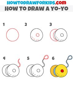 how to draw a yo - yo step by step instructions for kids and beginners