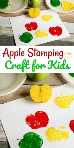 Apple Stamping Craft For Kids Apple Stamping Craft, Apple Stamping, Fall Activities For Toddlers, Fall Crafts For Toddlers, September Activities, September Crafts, Apple Preschool