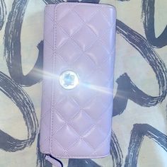 Light Lavender Quilted Kate Spade Large Wallet. 10 Card Holders Zipped Middle Section Back Pocket Inside And Outside Of The Wallet. Light Lavender, Inside And Outside, Large Wallet, Back Pocket, Kate Spade Bags, Card Holders, Color Purple, Inside Pocket, Wallets