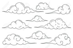 four different types of clouds on a white background stock photo, images and royalty illustrations