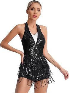 Sequin playsuit Tango Dance Costume, Fringe Jumpsuit, Sequin Playsuit, Danza Latina, Rumba Dance, Sequin Costume, Jazz Costumes, Latin Dance Dress