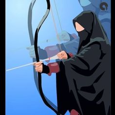 a person with a hooded outfit holding a bow and arrow