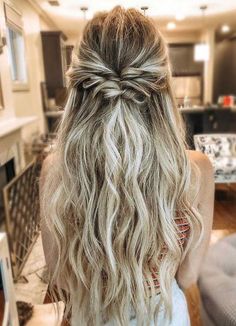 Beautiful Half up Half down Wedding Hairstyle Ideas,braided half up half down hairstyles,boho wedding hairstyles,bohemian wedding hairstyles, textured updo wedding hair #weddinghair #wedding #hairstyles #updowedding #weddinghairstyles Hairstyles For Everyday, Partial Updo, Wedding Hair Half, Formal Hair, Half Up Half Down Hairstyles, Haircut Styles, Wavy Hairstyles, Wedding Hair Down, Bridal Hairstyles