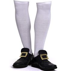 PRICES MAY VARY. Skeleteen Over the Knee Long White Socks are ideal for any vintage European Halloween costume. The socks are 17" tall and made of a stretchable knit so it should go easily over almost every calf. These socks are great for costumes of a Scottish Highlander, Bavarian Trachten lederhosen, and more. Great socks for Colonial Day, an Oktoberfest parade or party, Halloween, a school girl uniform, etc. Skeleteen items are made of tested materials that are non-toxic and safe. Skeleteen R Shoes With High Socks, Colonial Costume, Long White Socks, Nancy Drew Mystery Stories, Historical Shoes, Teacher Costumes, Pirate Costumes, St Patrick's Day Costumes, Girl Uniform