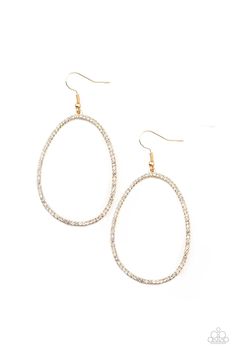 Oval-Ruled Gold Earrings-Jewelry-Paparazzi Accessories-Ericka C Wise, $5 Jewelry Paparazzi accessories jewelry ericka champion wise elite consultant life of the party fashion fix lead and nickel free florida palm bay melbourne Mobile Boutique, Jewelry Watch, Silver Caps, Family Jewels, Oval Earring, The Ear, Paparazzi Accessories, White Rhinestone, Matching Accessories