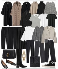 Dark Academia Capsule Wardrobe, Capsule Wardrobe Casual, Capsule Wardrobe Women, Classic Capsule Wardrobe, Minimal Wardrobe, Capsule Outfits, Casual Day Outfits, Fall Capsule Wardrobe, Fashion Capsule