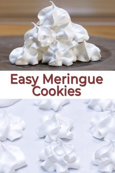 easy meringue cookies with white icing on top