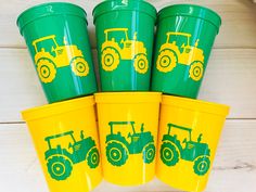 Perfect for beverages or use these as party favors for your Tractor or Farm Party. The custom name on each cup is a special touch. These are 16fl oz reusable Green Stadium Cups. BPA free and made in the USA! Plastic cups are to be hand washed only. If you select lids and straws in the drop down menu, lids are green and straws are clear white. All reusable. QUANTITY: ● Your choice, in sets of 1, 4, 8 or 12. COLORS: ● Cups are Green. SIZE: ● Cups are 16 fl oz. Thank you for looking! Tractor Birthday Party Theme, Farm Birthday Decorations, John Deere Tractor Party, Tractor Party Favors, Tractor Baby Shower, John Deere Birthday Party, Farm Party Decorations, John Deere Party, John Deere Birthday