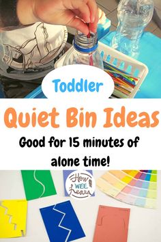 The best quiet time activities for toddlers! These quiet bins, or busy bags, are perfect for 2 year olds as they are nice and easy and can be used in so many creative ways. Toddlers and preschoolers can play away independently while Mom has a few minutes to herself! Quiet Table Activities For Preschool, Activity Bins, Quiet Toddler Activities, Quiet Bins, Montessori Mom, Activities For 2 Year, Toddler Stem, Toddler Busy Bags, Toddler Games