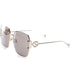 From Gucci&#x2C; these Women's Gg1207SA 64mm Square Sunglasses feature:Metal frameSquare shapeSolid lensNot Rx ableNon-polarizedApprox. 64mm lens - 16mm bridge - 140mm templeImported. Gucci Luxury Shield Sunglasses With Tinted Lenses, Luxury Gucci Shield Sunglasses With Uv Protection, Gucci Luxury Shield Sunglasses With Gradient Lenses, Gucci Gold Rimless Sunglasses, Gucci Brown Tinted Shield Sunglasses, Brown Gucci Shield Sunglasses With Tinted Lenses, Gucci Brown Polarized Shield Sunglasses, Luxury Sunglasses Women, Gucci Sunglasses Women